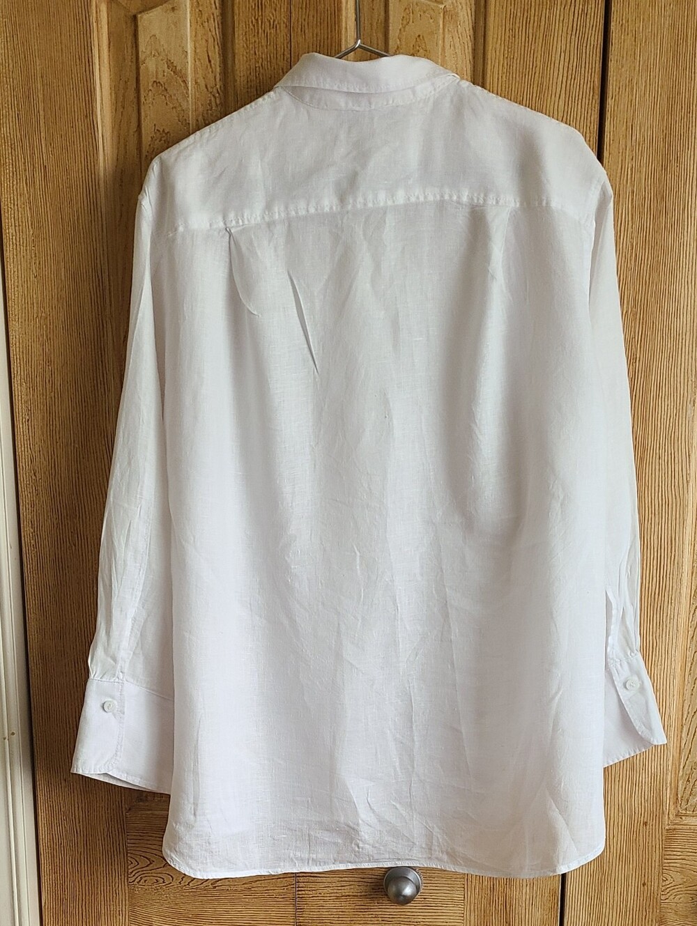 Zara White Linen Button Front Blouse - Picture 3 of 9
